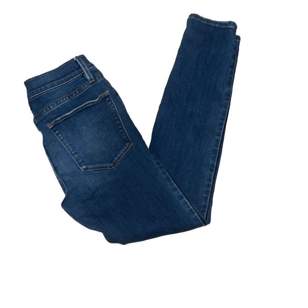 Frame Denim Le High Skinny Denim Jeans Serrano Black Piping Sz 24 Stretch